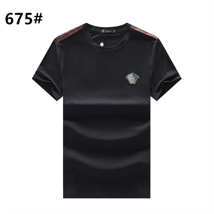 VERSACE Fashion Casual Summer Short sleeve T-shirt-Black-349395