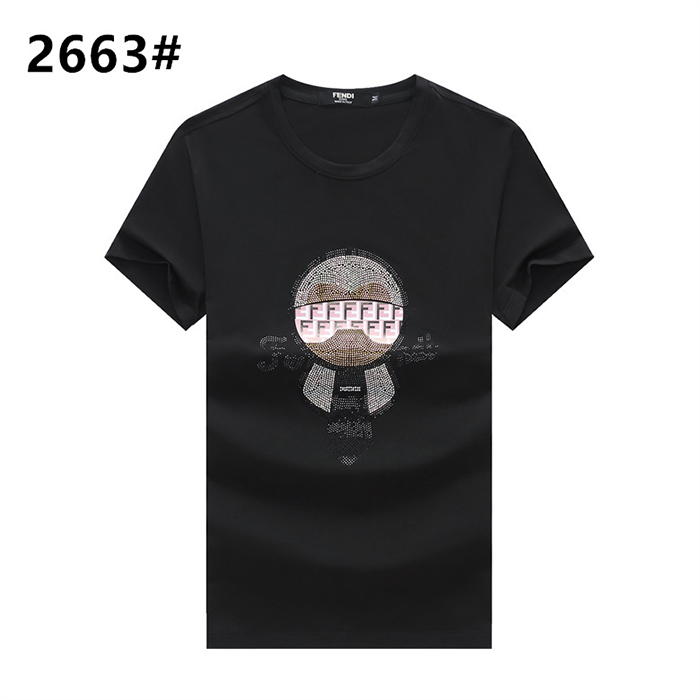 FENDI Fashion Casual Summer Short sleeve T-shirt-Black-972039