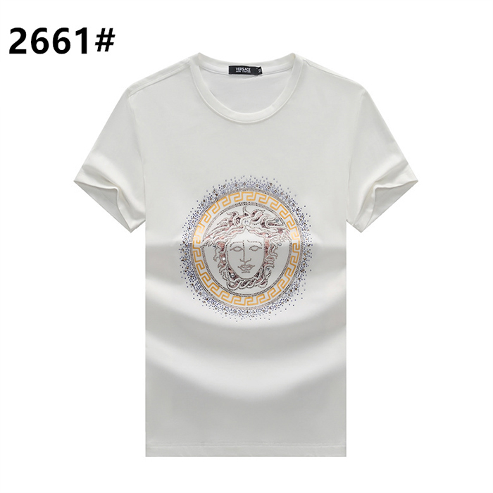 VERSACE Fashion Casual Summer Short sleeve T-shirt-White-2861554