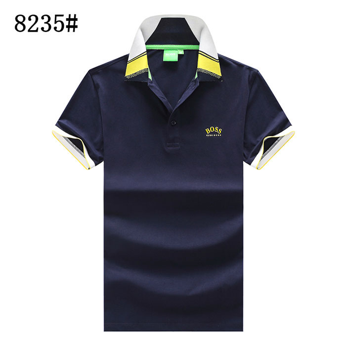 BOSS Fashion Casual Summer Short sleeve T-shirt-Navy Blue-6012405