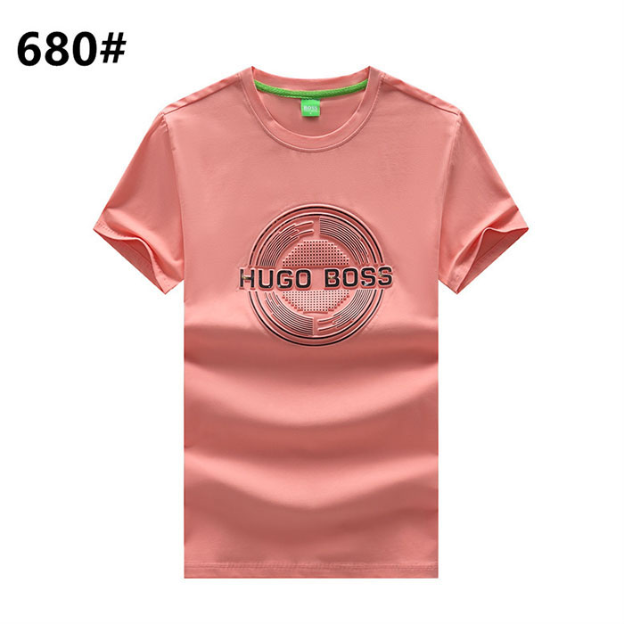 BOSS Fashion Casual Summer Short sleeve T-shirt-Pink-9381182