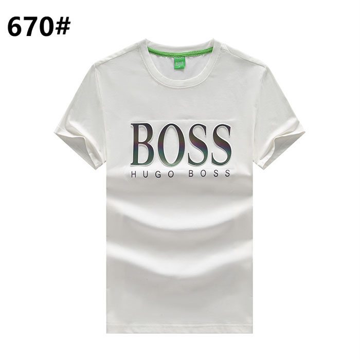 BOSS Fashion Casual Summer Short sleeve T-shirt-White-6095614