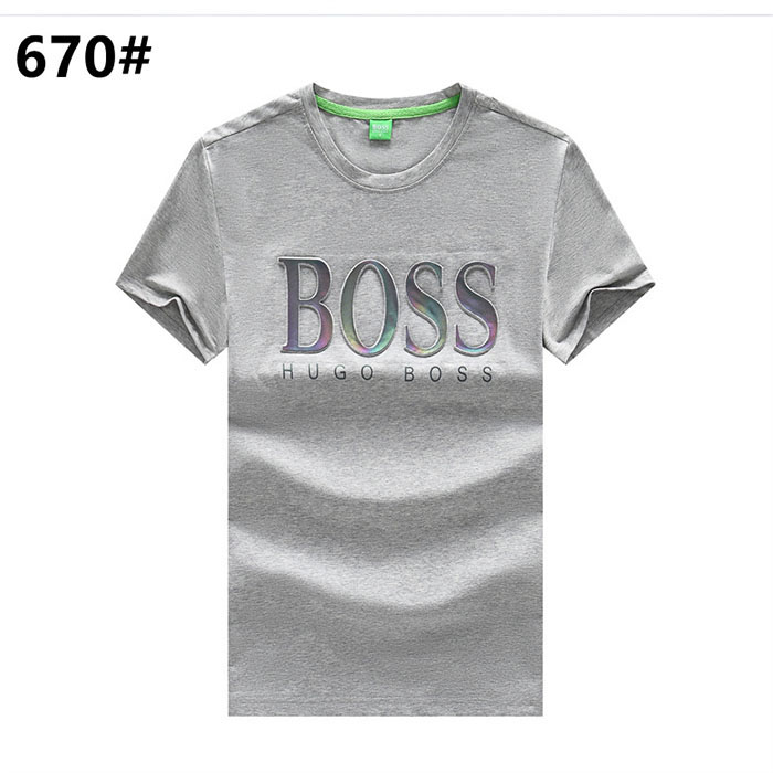 BOSS Fashion Casual Summer Short sleeve T-shirt-Gray-4868998