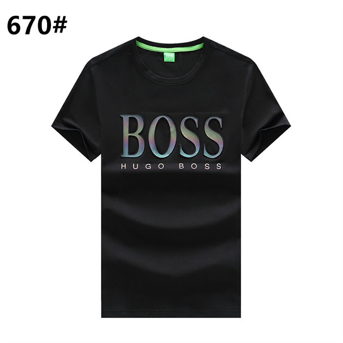 BOSS Fashion Casual Summer Short sleeve T-shirt-Black-4410824