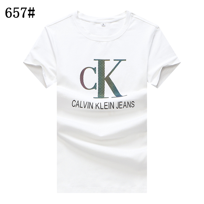 CK Fashion Casual Summer Short sleeve T-shirt-White-784076