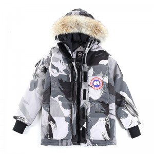 Canada Goose Winter Down Jacket Hooded Parka Down Jacket -White Camouflage-563329