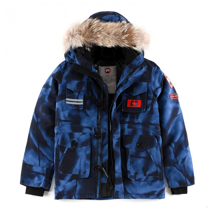 Canada Goose Winter Down Jacket Hooded Parka Down Jacket -Blue Camouflage-7920162