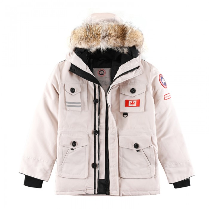 Canada Goose Winter Down Jacket Hooded Parka Down Jacket -Beige-144600