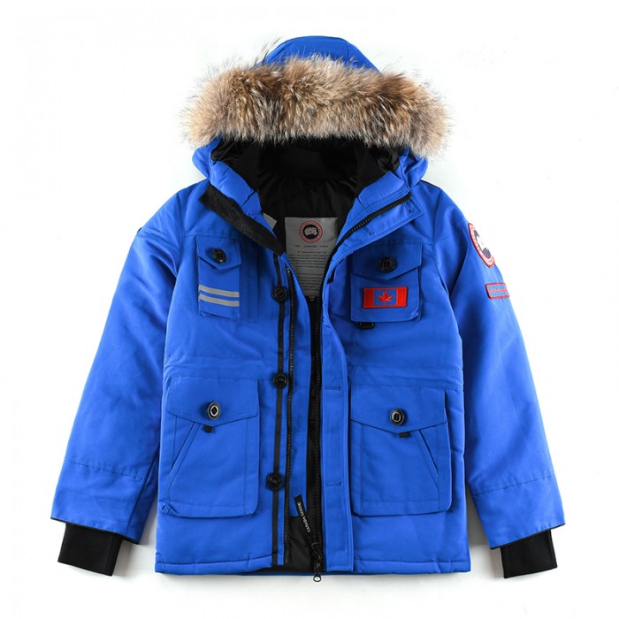 Canada Goose Winter Down Jacket Hooded Parka Down Jacket -Blue-8672980