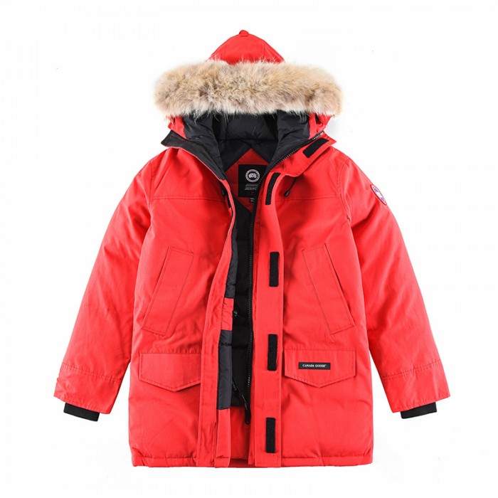 Canada Goose Winter Down Jacket Hooded Parka Down Jacket -Red-8804556