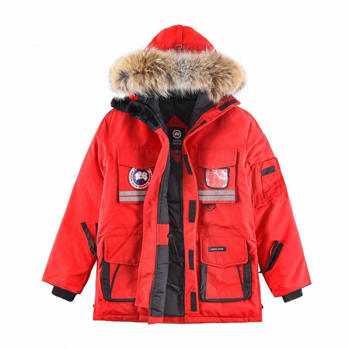 Canada Goose Winter Down Jacket Hooded Parka Down Jacket -Red-4399494