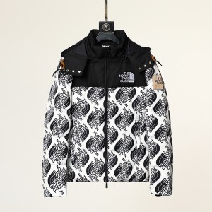 Collaboration The North Face X GUCCI Winter Down Jacket Hooded Parka Down Jacket -White/Black-481550