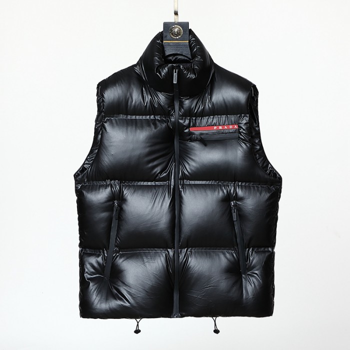 Prada Winter Down Jacket Sleeveless vest Down Jacket -Black-9593248