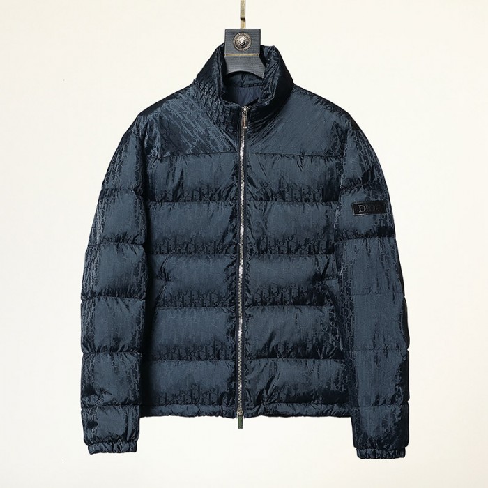 Dior Winter Down Jacket Hooded Parka Down Jacket -Navy Blue-8355922