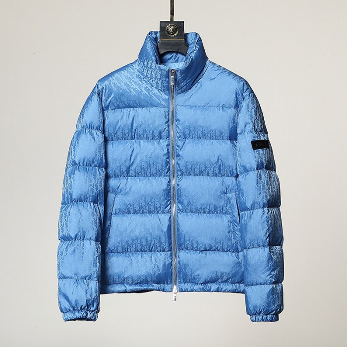 Dior Winter Down Jacket Hooded Parka Down Jacket -Blue-5161225