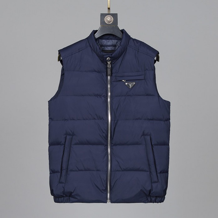 Prada Winter Down Jacket Sleeveless vest Parka Down Jacket Sleeveless vest-Navy Blue-7350614