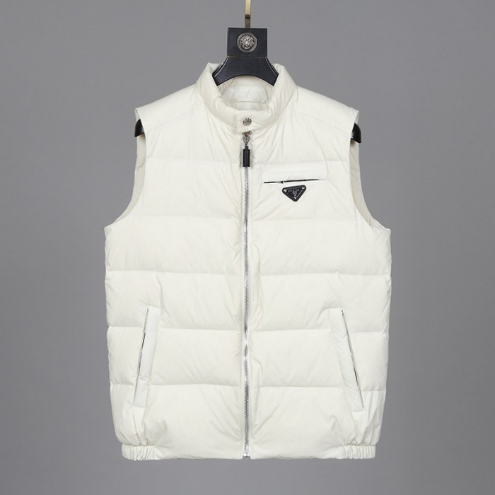 Prada Winter Down Jacket Sleeveless vest Parka Down Jacket Sleeveless vest-White-4207857