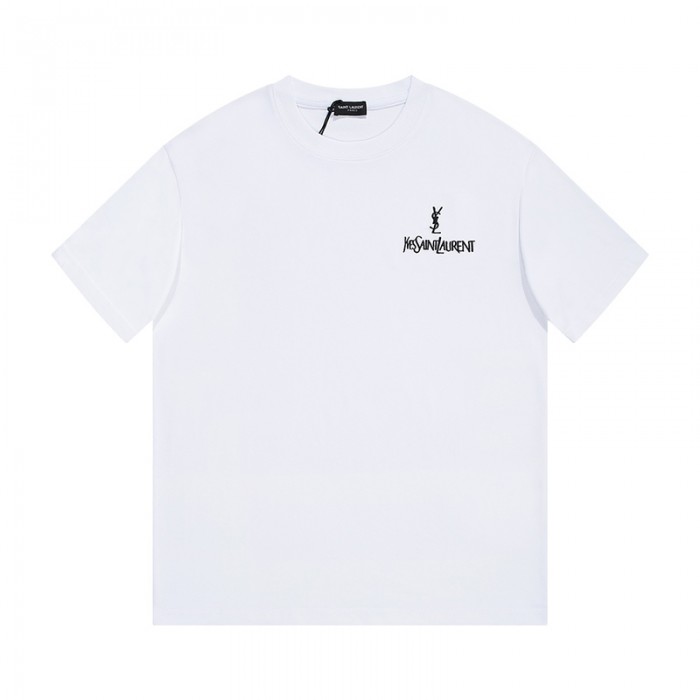 YSL Fashion Casual Summer Short sleeve T-shirt-White-5957286