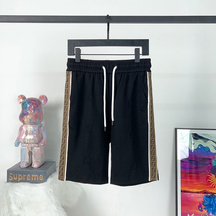 FENDI Fashion Casual shorts Pants Beach Pants-Black-8042948
