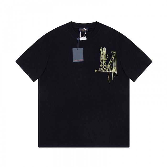 Louis Vuitton LV Fashion Casual Summer Short sleeve T-shirt-Black-9769063