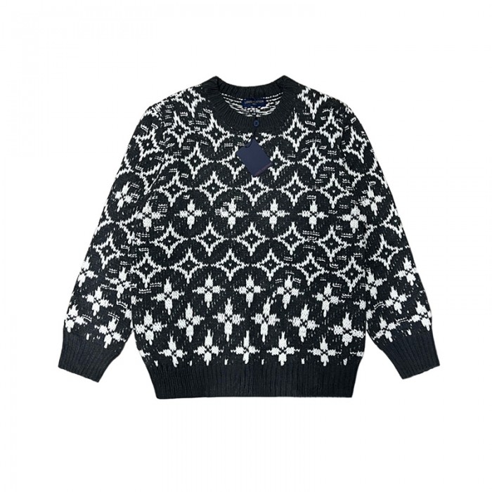 Louis Vuitton LV Knitted Sweater Long Sleeved Sweater-Black/White-3469888