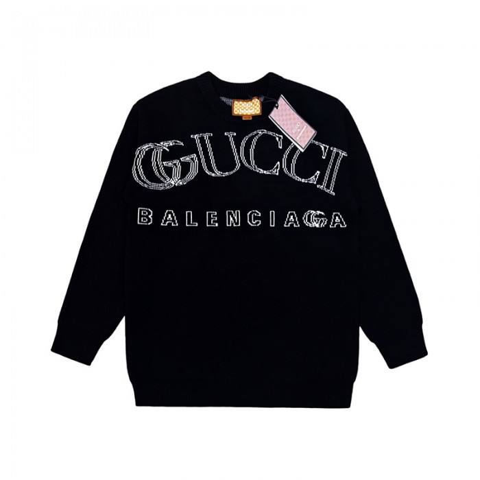 Gucci Knitted Sweater Long Sleeved Sweater-Black/White-9327181