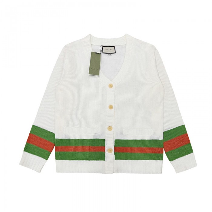 Gucci Knitted Sweater Long Sleeved Sweater-White/Green-7784399