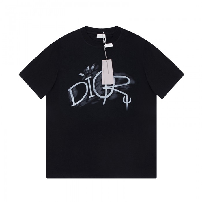 Dior Fashion Casual Summer Short sleeve T-shirt-Black-5800853