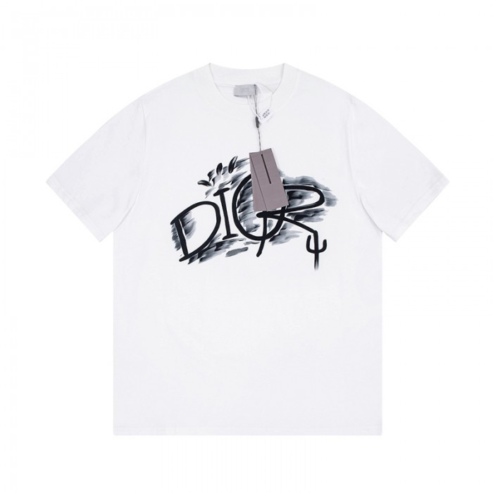 Dior Fashion Casual Summer Short sleeve T-shirt-White-4016496