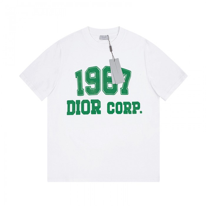 Dior Fashion Casual Summer Short sleeve T-shirt-White-6601688