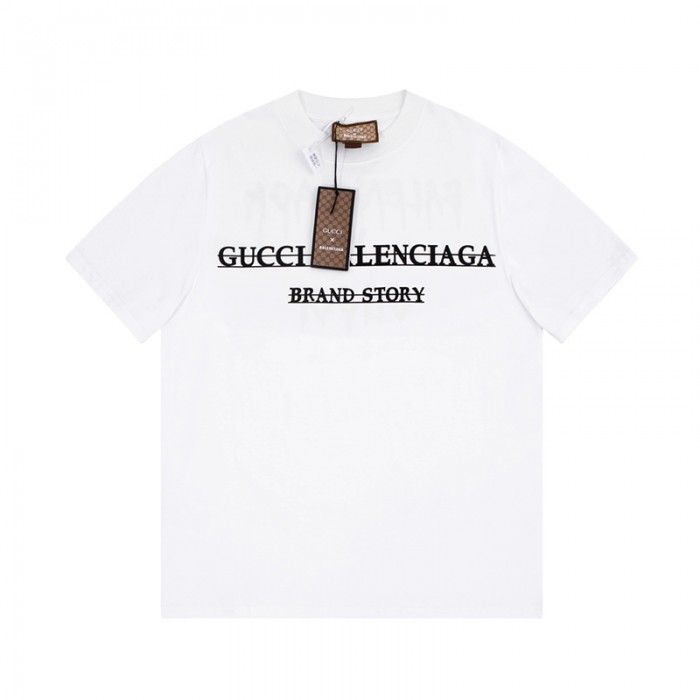 GUCCI X Balenciaga Fashion Casual Summer Short sleeve T-shirt-White-149106