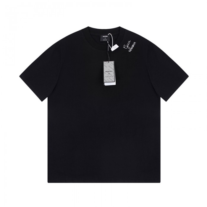 GUCCI X Balenciaga Fashion Casual Summer Short sleeve T-shirt-Black-3102603