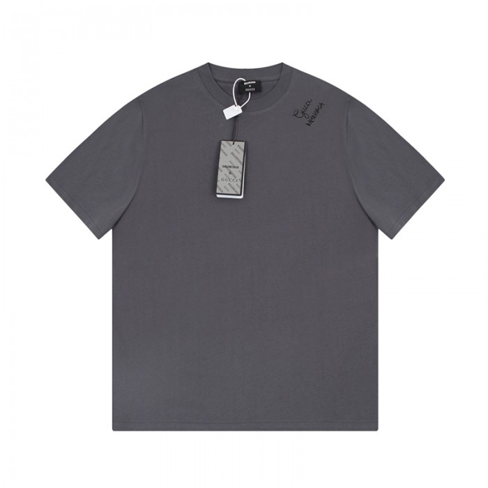 GUCCI X Balenciaga Fashion Casual Summer Short sleeve T-shirt-Gray-1530027