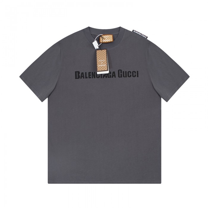 GUCCI X Balenciaga Fashion Casual Summer Short sleeve T-shirt-Gray-6280810