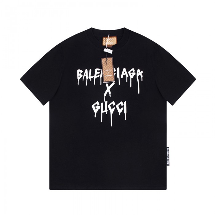 GUCCI X Balenciaga Fashion Casual Summer Short sleeve T-shirt-Black-3862942