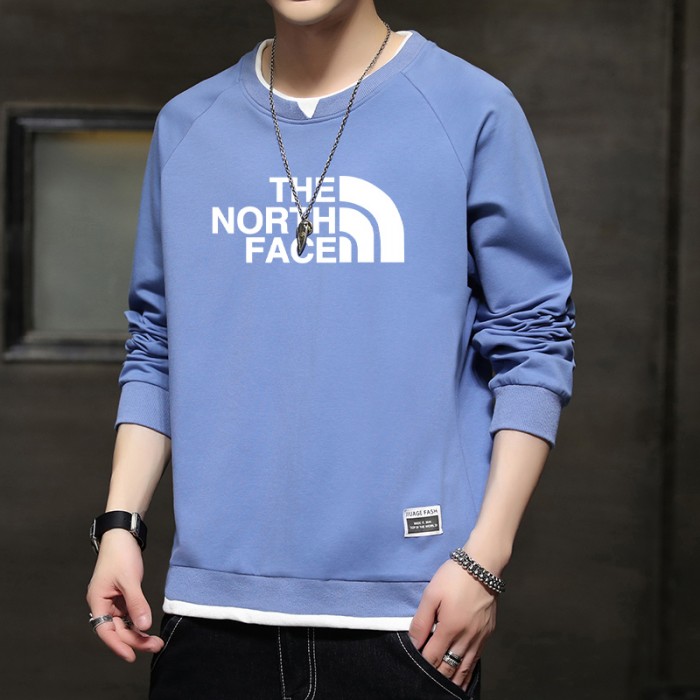 The North Face Sweatshirt Round neck Long Sleeve-Blue-4835825