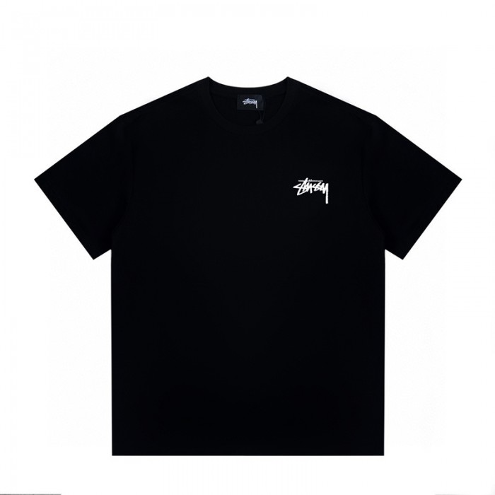 Stussy Fashion Summer Short sleeve T-shirt-Black-2983218